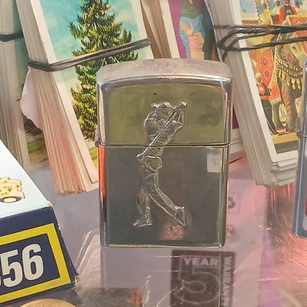 Antique Rare Metal Golf Flip Lighter In Great Condition