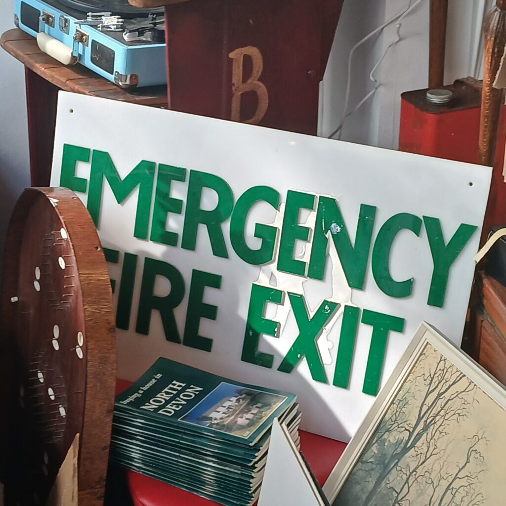 Retro Emergency Fire Exit Sign