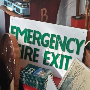 Retro Emergency Fire Exit Sign